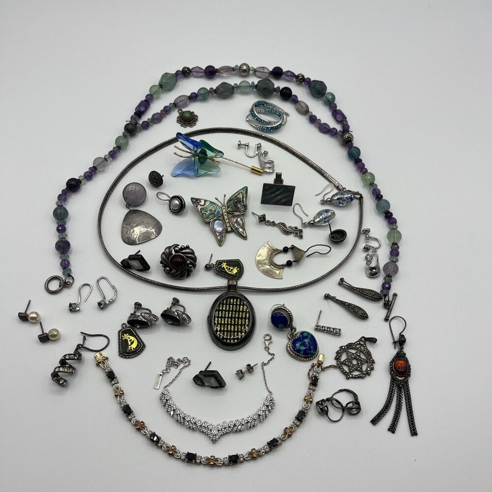 STERLING SILVER Broken Damaged As Is For Craft Parts DIY Scrap Jewelry Lot